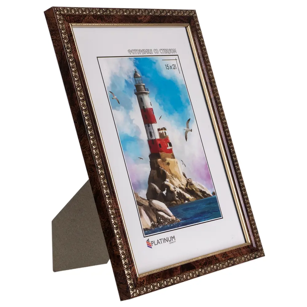 Фото Рамка Platinum со стеклом Камея 982_1521, 15x21 см, пластик, цвет коричневый Фото Рамка Platinum со стеклом Камея 982_1521, 15x21 см, пластик, цвет коричневый