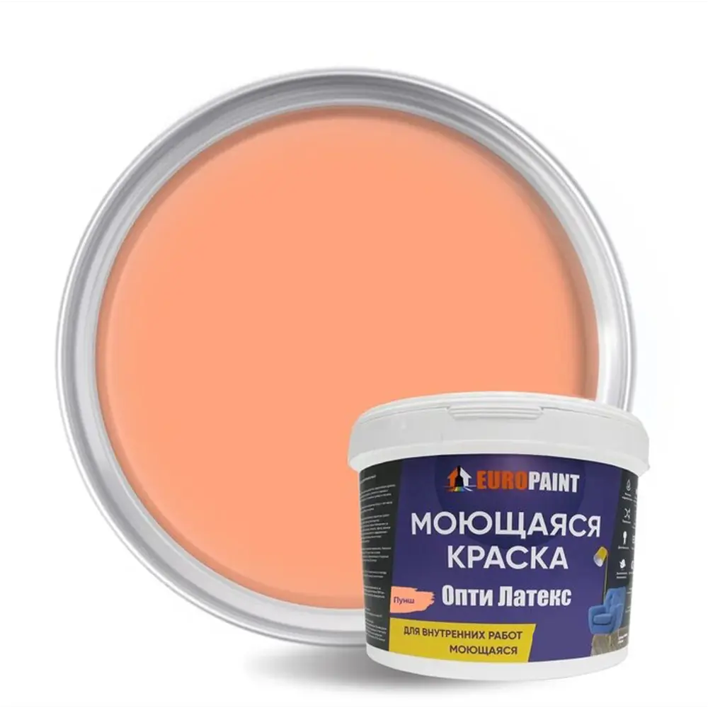 Фото Краска декоративная EUROPAINT Опти Латекс ЛМ_2104_ПН14 цвет пунш 10 л Фото Краска декоративная EUROPAINT Опти Латекс ЛМ_2104_ПН14 цвет пунш 10 л