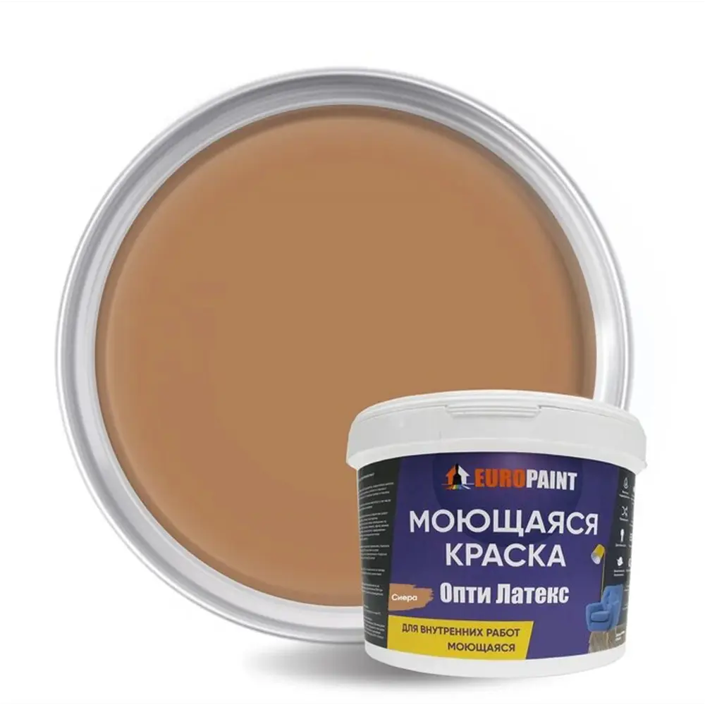 Фото Краска декоративная EUROPAINT Опти Латекс ЛМ_2104_С14 цвет сиера 10 л Фото Краска декоративная EUROPAINT Опти Латекс ЛМ_2104_С14 цвет сиера 10 л