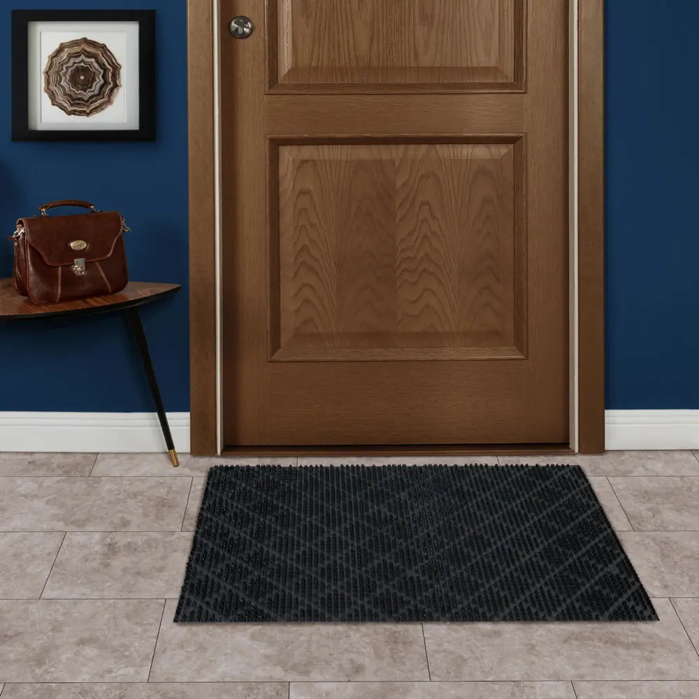 Фото 4 Коврик придверный грязезащитный щетина Альфа-стиль ромб 45x60 см цвет мокрый асфальт (серый) цена за упаковку 10 штук Фото 4 Коврик придверный грязезащитный щетина Альфа-стиль ромб 45x60 см цвет мокрый асфальт (серый) цена за упаковку 10 штук