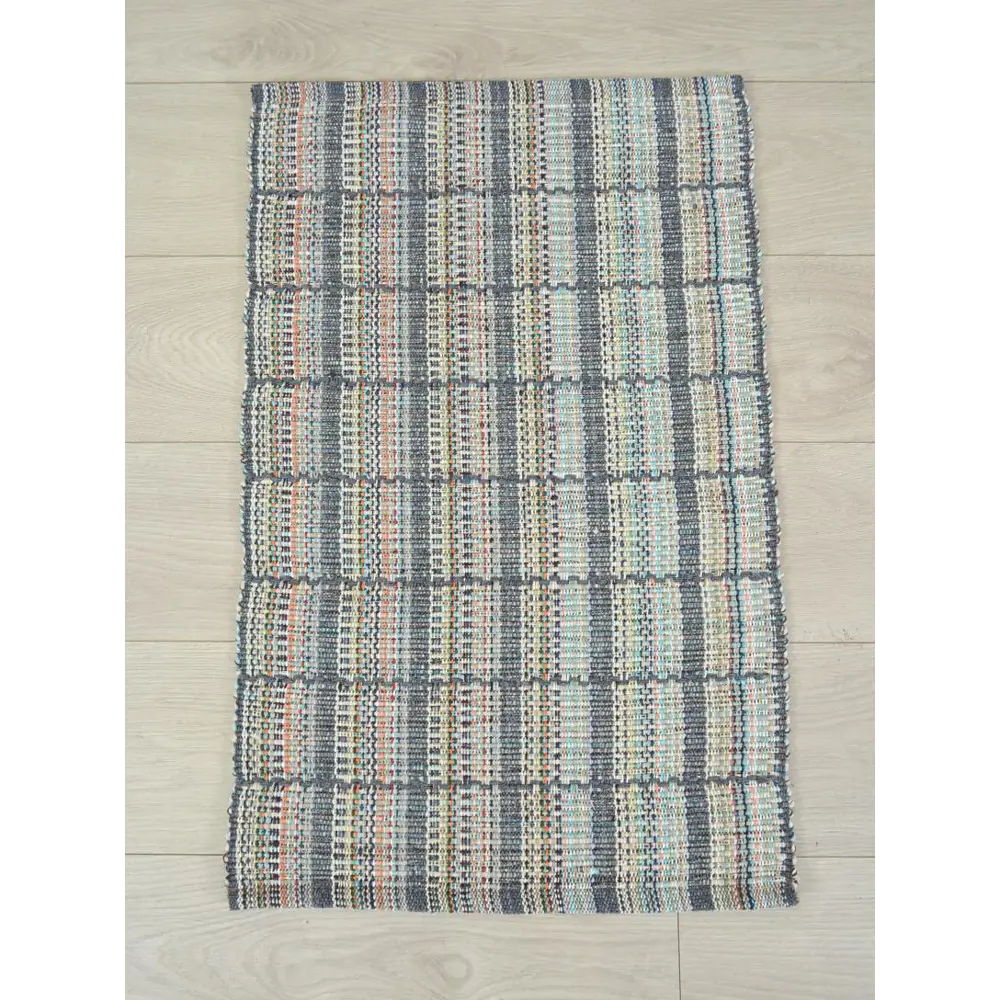 Фото Коврик для коридора хлопок Cleopatra 50x80 см цвет зеленый, серый, квадраты Фото Коврик для коридора хлопок Cleopatra 50x80 см цвет зеленый, серый, квадраты