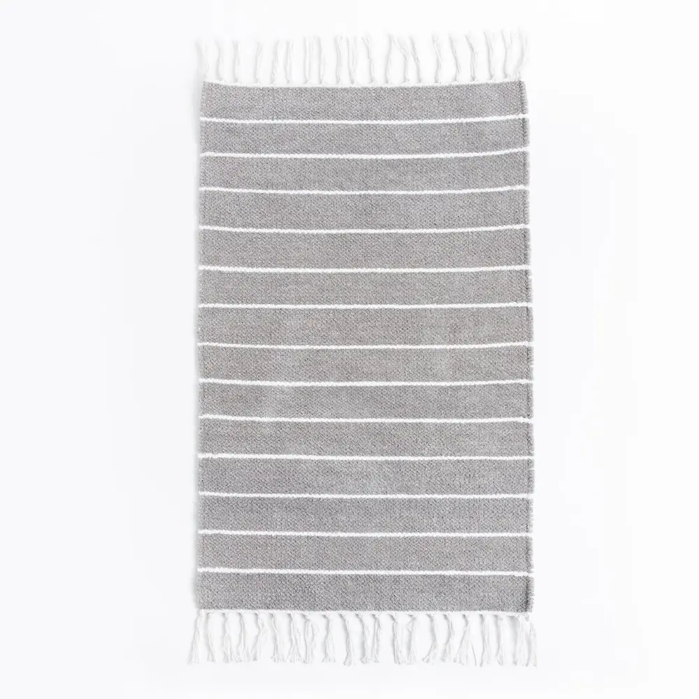Фото Ковер хлопок Этель Strip Grey 60x100 см Фото Ковер хлопок Этель Strip Grey 60x100 см