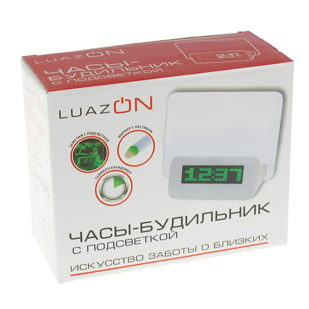 Фото 10 Будильник Luazon Home LB-16 "Послание" с маркером подсветка синего цвета белый Фото 10 Будильник Luazon Home LB-16 "Послание" с маркером подсветка синего цвета белый
