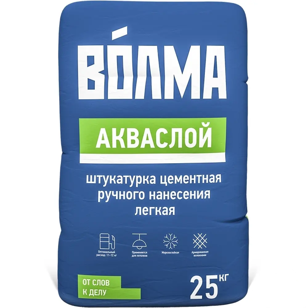 Фото Штукатурка цементная Волма Акваслой 25 кг Фото Штукатурка цементная Волма Акваслой 25 кг