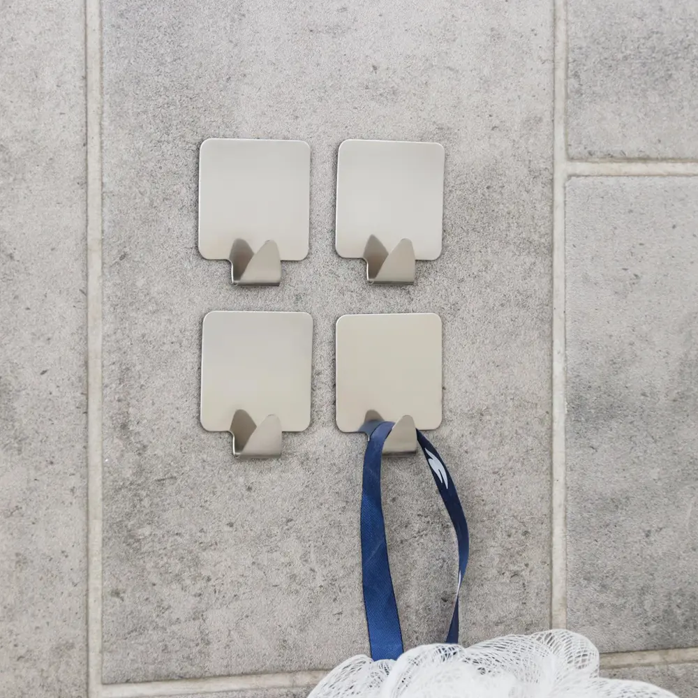 Фото 2 Крючок для ванной Доляна 1381452 4шт цвет серебристый