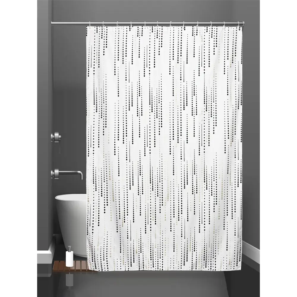 Фото Шторка для ванной комнаты BATH PLUS CH-21310 200x180см цвет белый Фото Шторка для ванной комнаты BATH PLUS CH-21310 200x180см цвет белый
