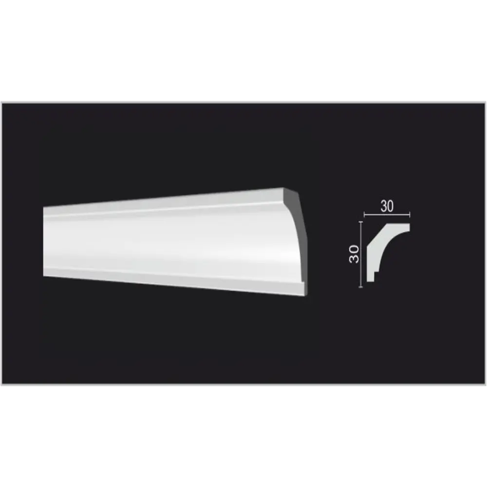 Фото Плинтус потолочный дюропласт ударопрочный под покраску Decor-Dizayn DD37 белый 3x3x200 см Фото Плинтус потолочный дюропласт ударопрочный под покраску Decor-Dizayn DD37 белый 3x3x200 см