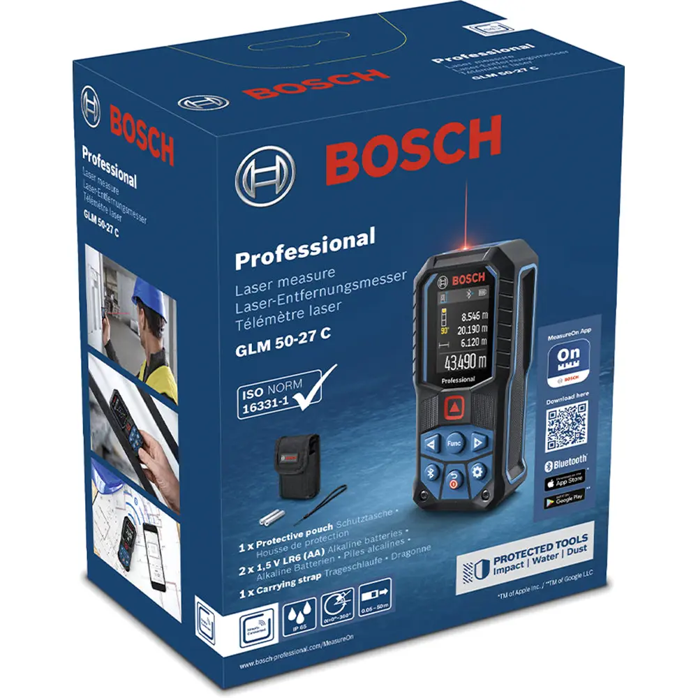 Фото 4 Дальномер лазерный Bosch Professional GLM 50-27 C 0601072T00, до 50 м Фото 4 Дальномер лазерный Bosch Professional GLM 50-27 C 0601072T00, до 50 м