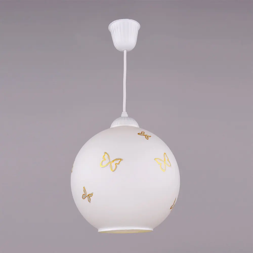 Фото 3 Светильник подвесной РОССВЕТ РС-569 Бабочки 1 лампа 3.33 м² цвет белый Фото 3 Светильник подвесной РОССВЕТ РС-569 Бабочки 1 лампа 3.33 м² цвет белый