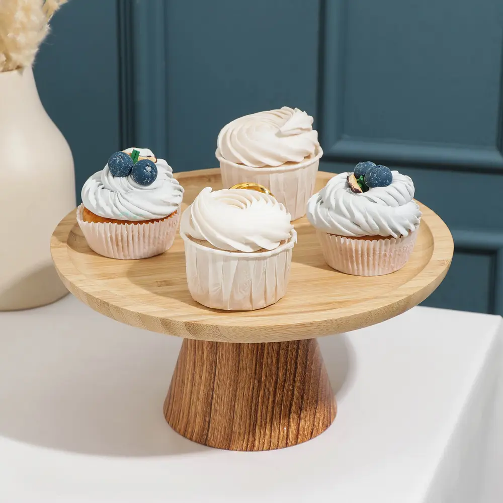 Фото Тарелка Доляна бамбук 7398572 цвет бежевый