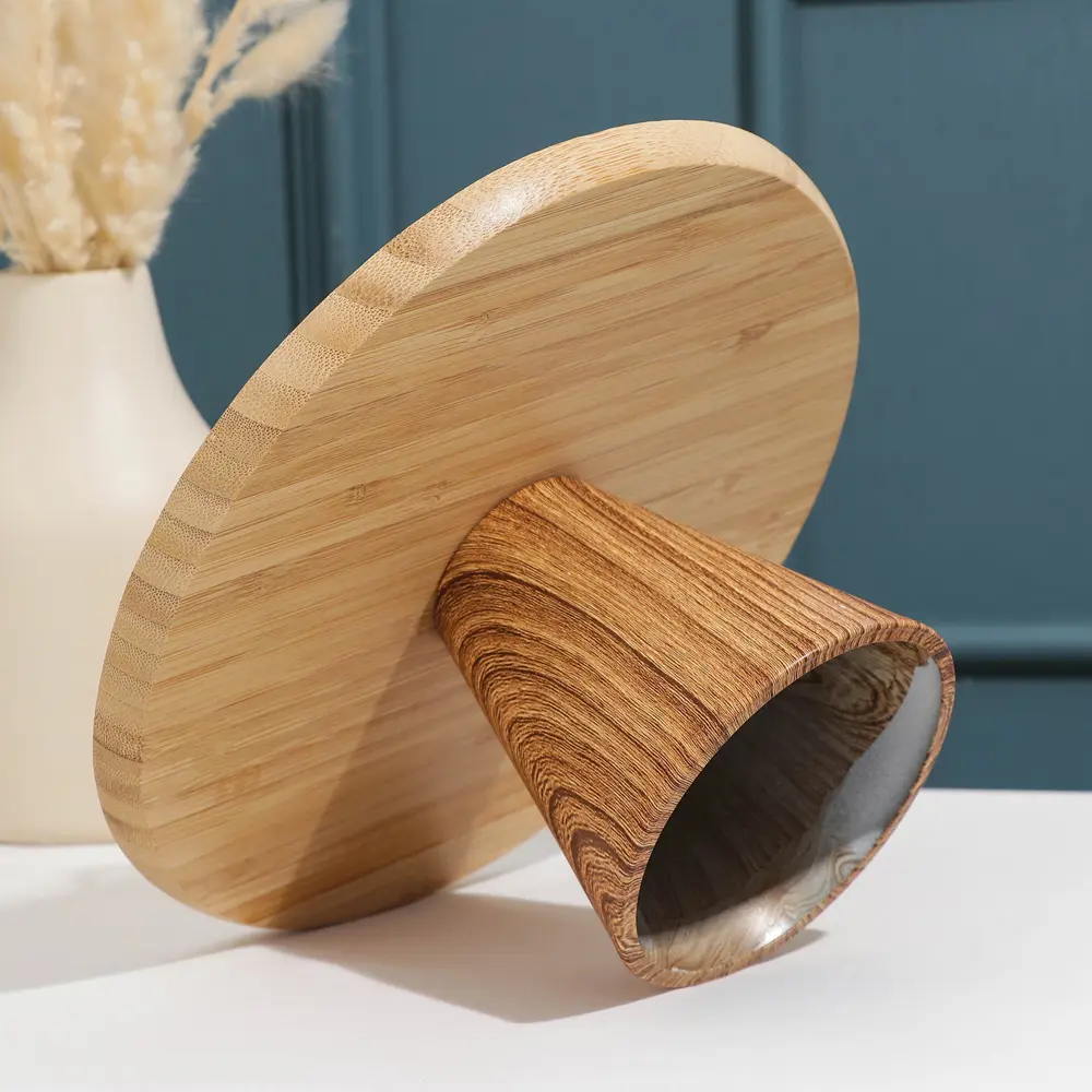 Фото 4 Тарелка Доляна бамбук 7398572 цвет бежевый