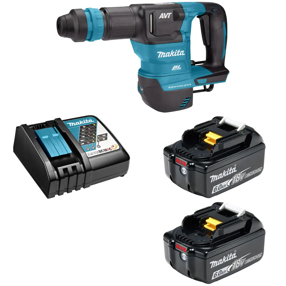 Фото Молоток отбойный аккумуляторный SDS-plus Makita LXT DHK180RGE, 18 В Li-Ion 2х6 Ач, 3.1 Дж Фото Молоток отбойный аккумуляторный SDS-plus Makita LXT DHK180RGE, 18 В Li-Ion 2х6 Ач, 3.1 Дж