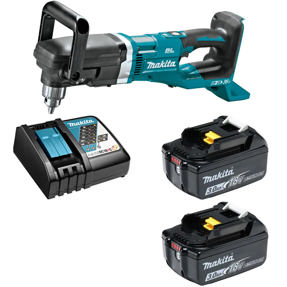 Фото Дрель угловая аккумуляторная Makita LXT DDA460RFE, 36 В Li-Ion 2х3 Ач