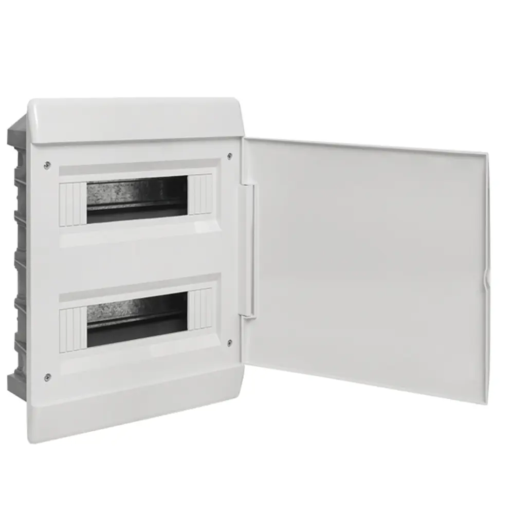Фото 2 Щит распределительный встраиваемый EKF PROxima ЩРВ-П-24 SlimBox 2х24 модуля белая дверца IP41 Фото 2 Щит распределительный встраиваемый EKF PROxima ЩРВ-П-24 SlimBox 2х24 модуля белая дверца IP41