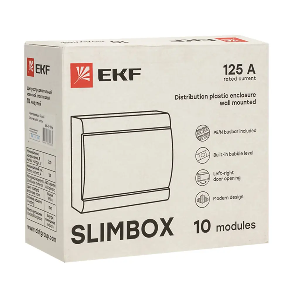 Фото 9 Щит распределительный навесной EKF PROxima ЩРН-П-10 SlimBox 1х10 модулей белая дверца IP41 Фото 9 Щит распределительный навесной EKF PROxima ЩРН-П-10 SlimBox 1х10 модулей белая дверца IP41