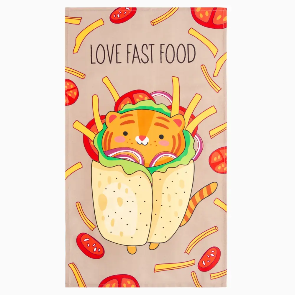 Фото 2 Полотенце Этель Love fast food 40x73 см саржа Фото 2 Полотенце Этель Love fast food 40x73 см саржа