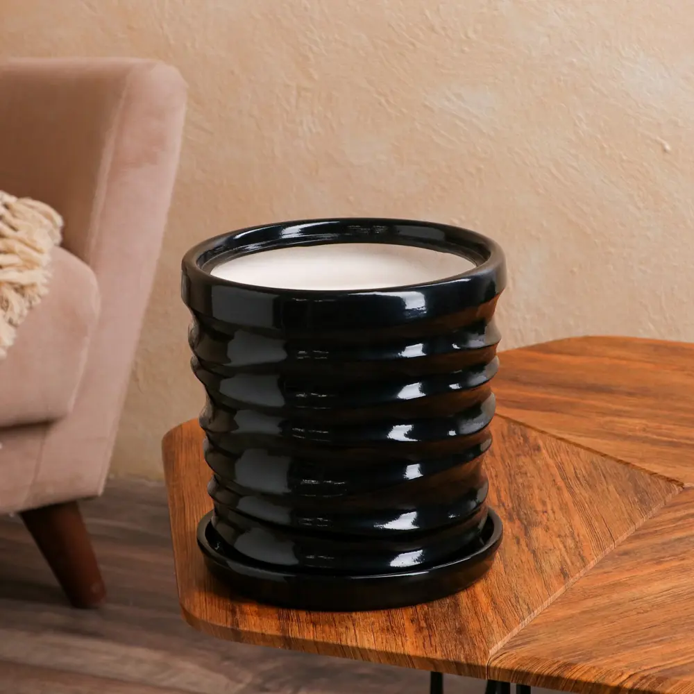 Фото 2 Горшок цветочный 7709545 Nana ceramics 23 см 5 л керамика черный Фото 2 Горшок цветочный 7709545 Nana ceramics 23 см 5 л керамика черный