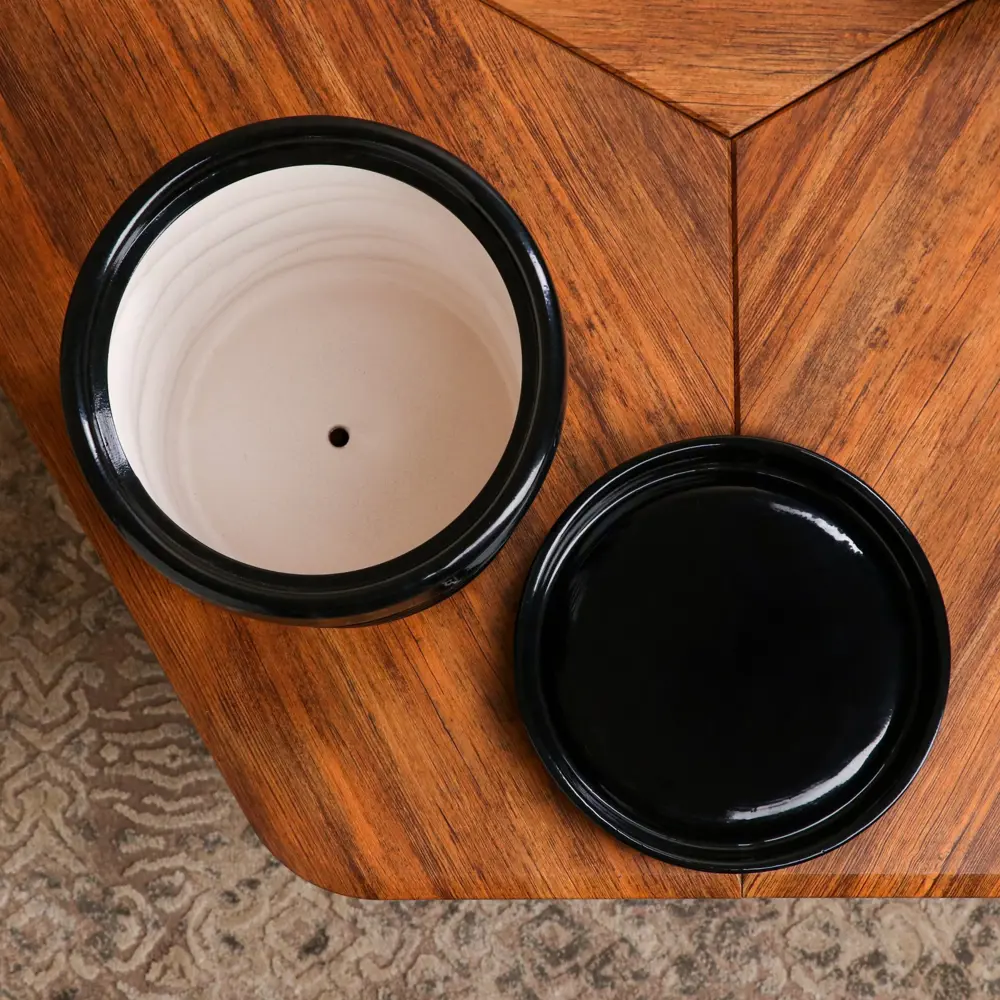 Фото 4 Горшок цветочный 7709545 Nana ceramics 23 см 5 л керамика черный Фото 4 Горшок цветочный 7709545 Nana ceramics 23 см 5 л керамика черный