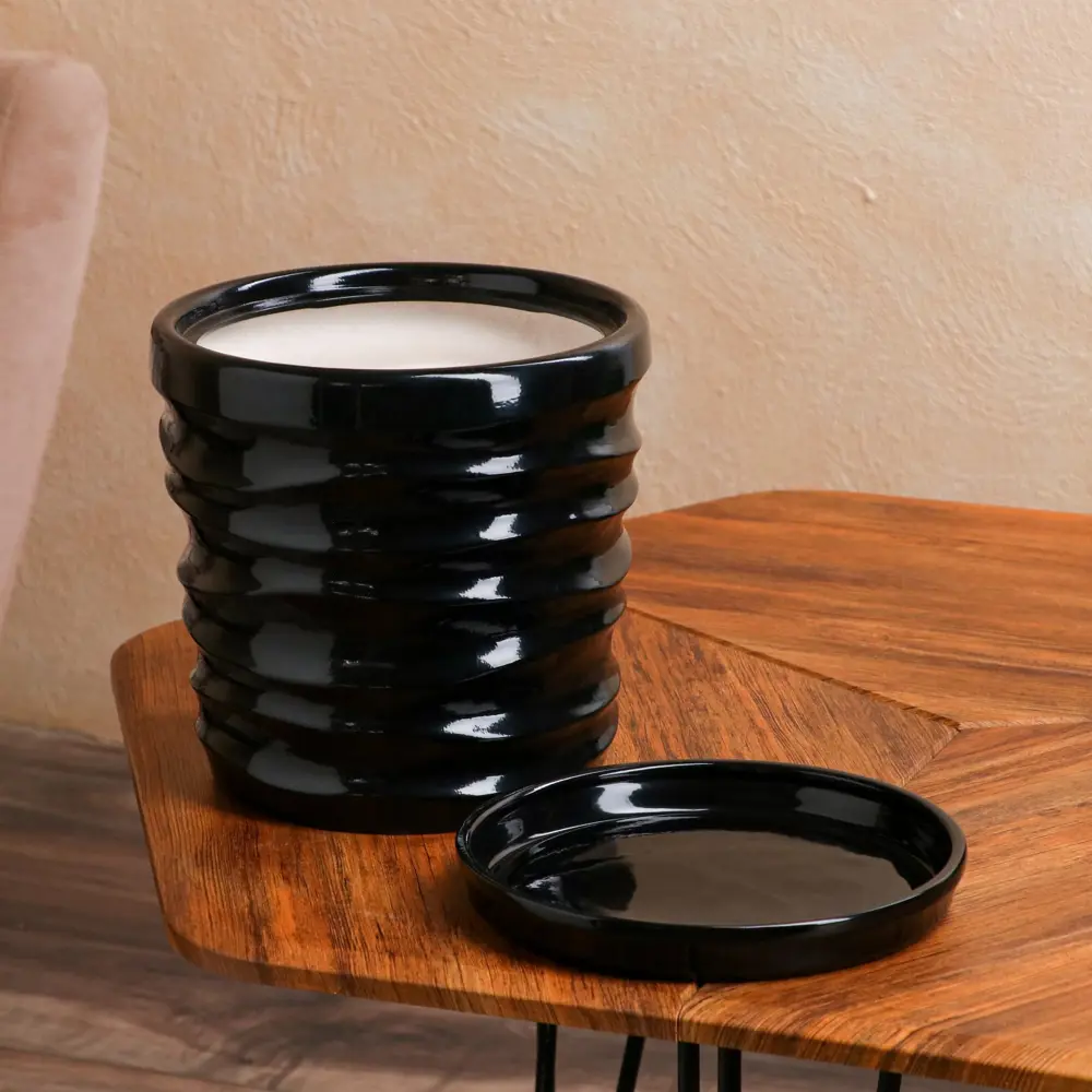 Фото 3 Горшок цветочный 7709545 Nana ceramics 23 см 5 л керамика черный Фото 3 Горшок цветочный 7709545 Nana ceramics 23 см 5 л керамика черный