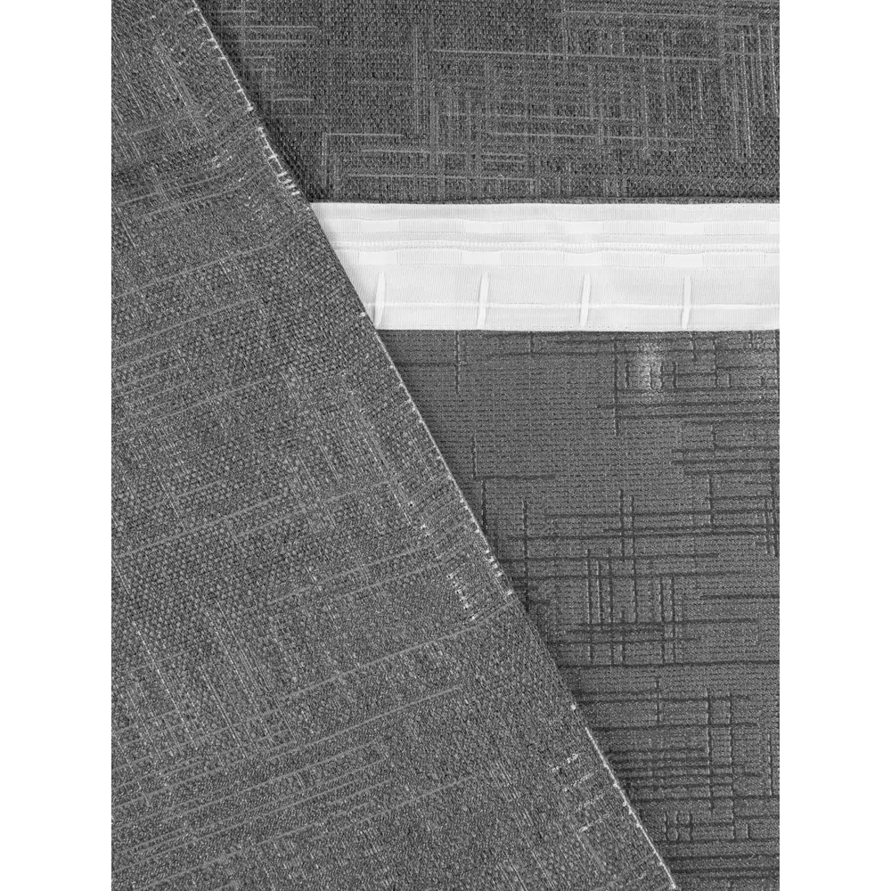 Фото 6 Комплект штор на шторной ленте Делис 400х270 см цвет темно-серый Фото 6 Комплект штор на шторной ленте Делис 400х270 см цвет темно-серый