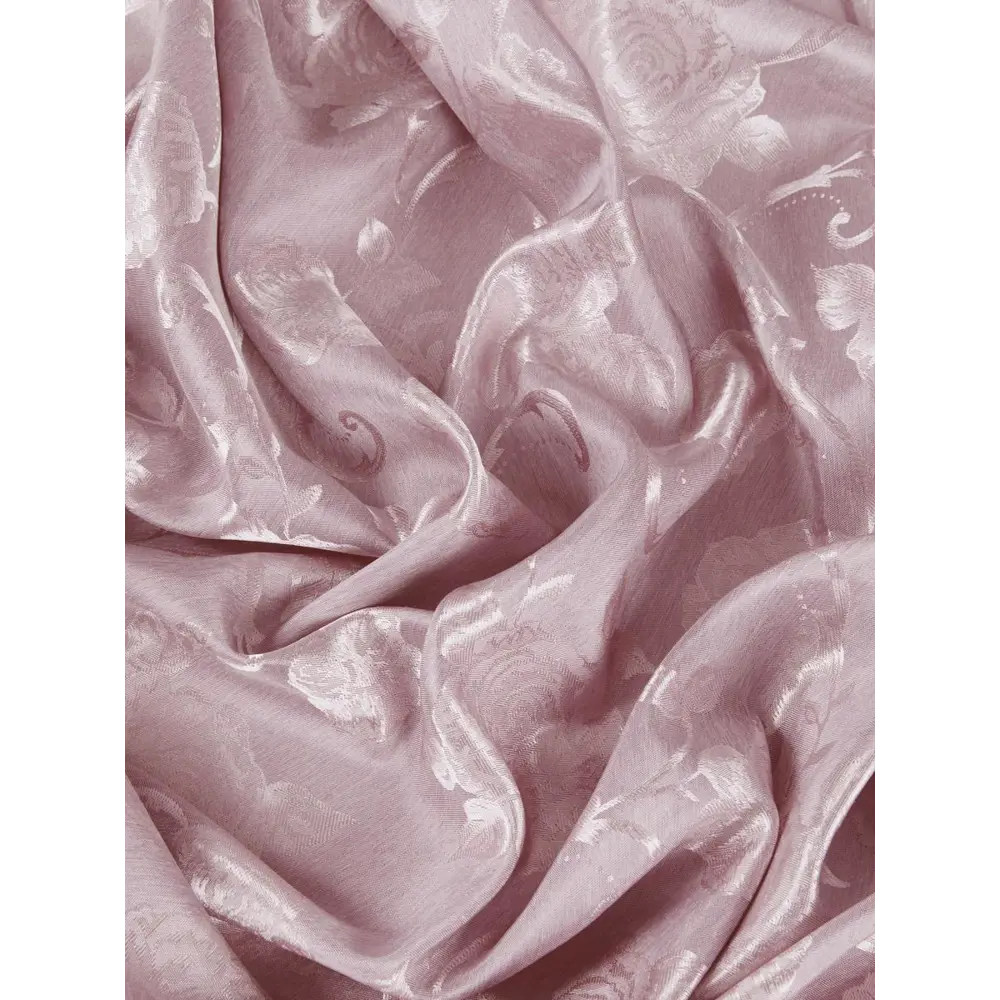 Фото Комплект штор на шторной ленте Розы 200х270 см цвет пудровый