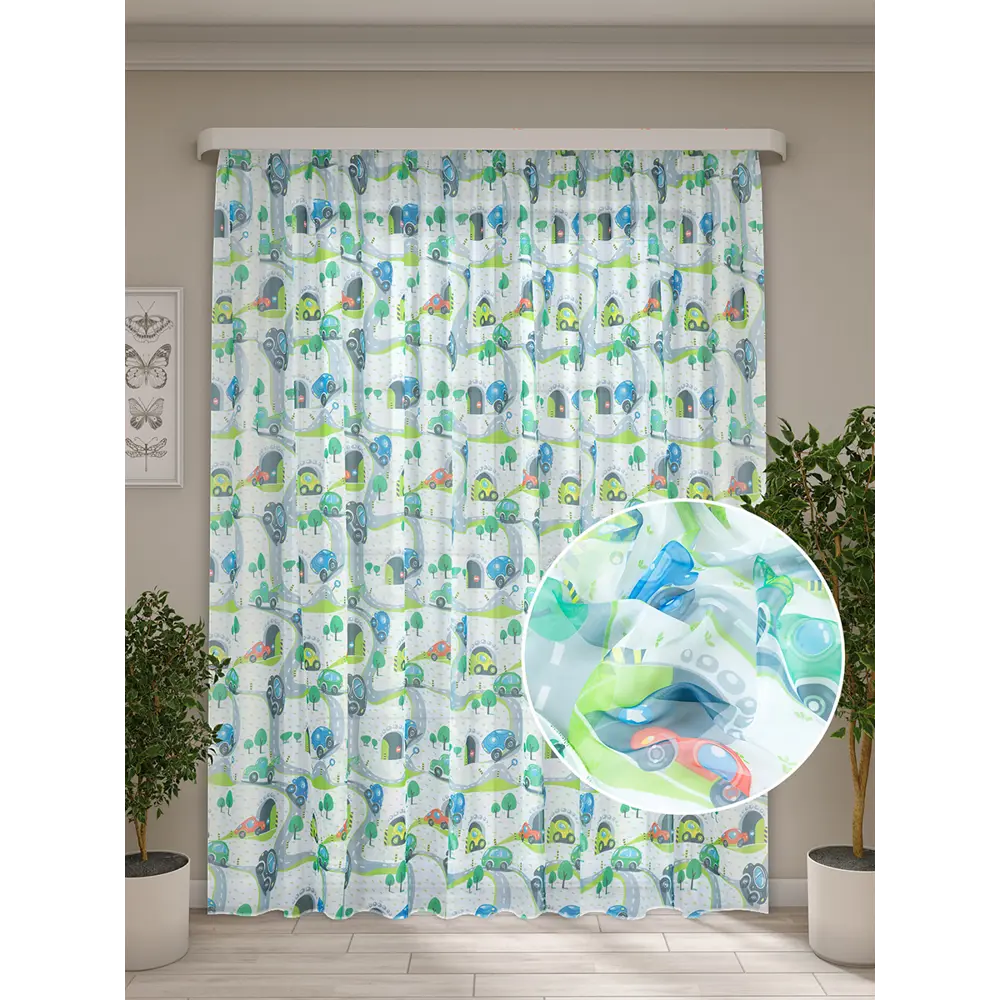 Фото 5 Тюль на шторной ленте Машинки 300х270 см цвет белый Фото 5 Тюль на шторной ленте Машинки 300х270 см цвет белый