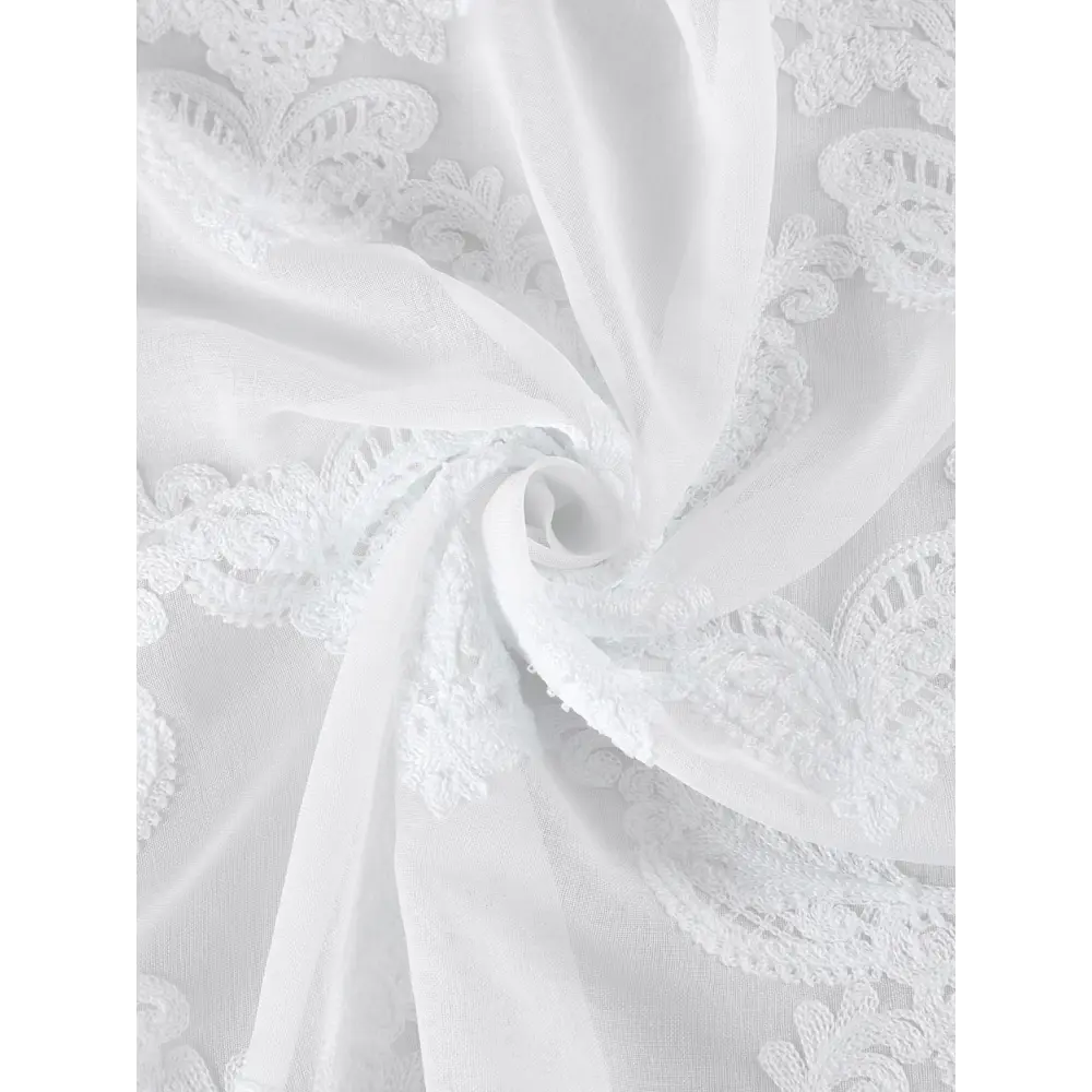 Фото 2 Тюль на шторной ленте для кухни Амали 300х260 см цвет белый Фото 2 Тюль на шторной ленте для кухни Амали 300х260 см цвет белый