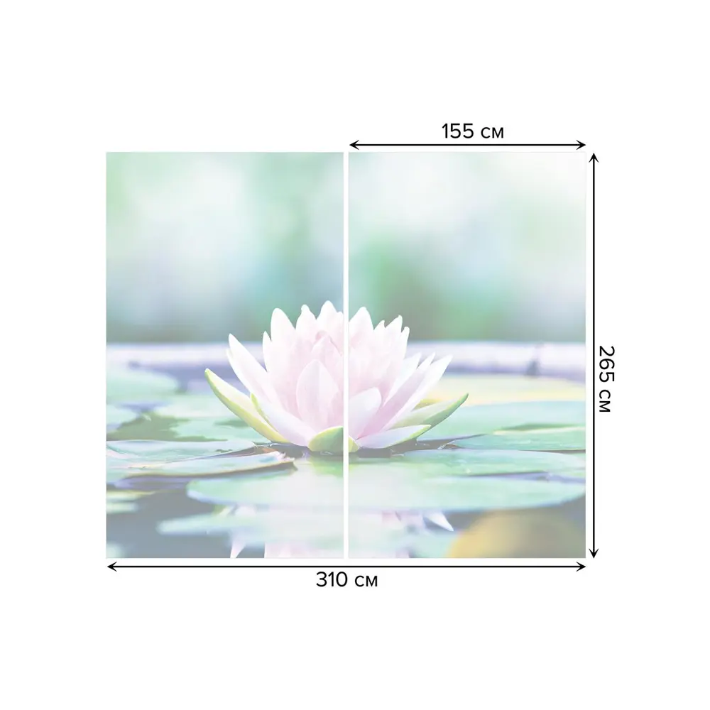 Фото 2 Тюль на шторной ленте для кухни Лотос На Воде 155х265 см цвет зеленый Фото 2 Тюль на шторной ленте для кухни Лотос На Воде 155х265 см цвет зеленый