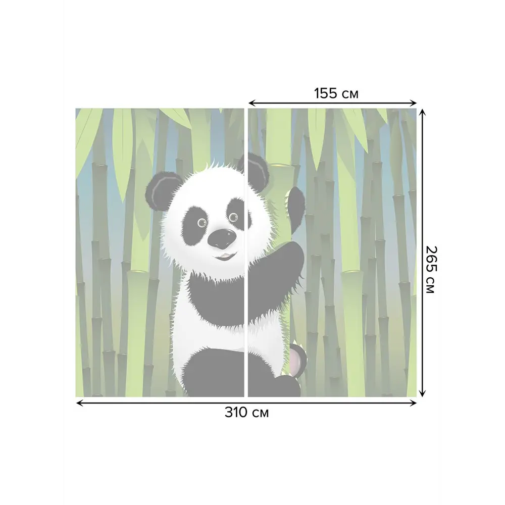 Фото 2 Тюль на шторной ленте для кухни Счастливая Панда 155х265 см цвет белый