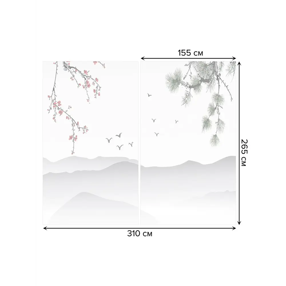 Фото 2 Тюль на шторной ленте для кухни Вслед За Птицами 155х265 см цвет черный
