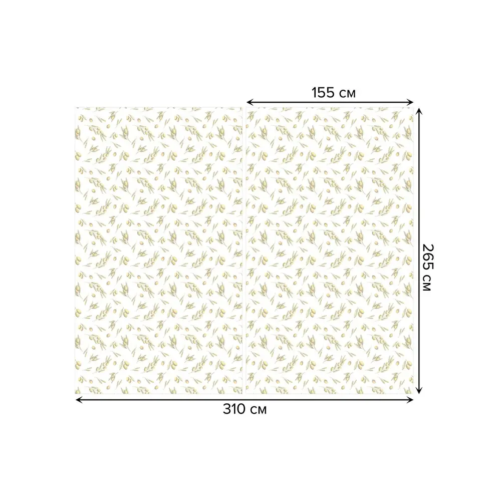 Фото 2 Тюль на шторной ленте для кухни Вкусные Оливки 155х265 см цвет хаки Фото 2 Тюль на шторной ленте для кухни Вкусные Оливки 155х265 см цвет хаки