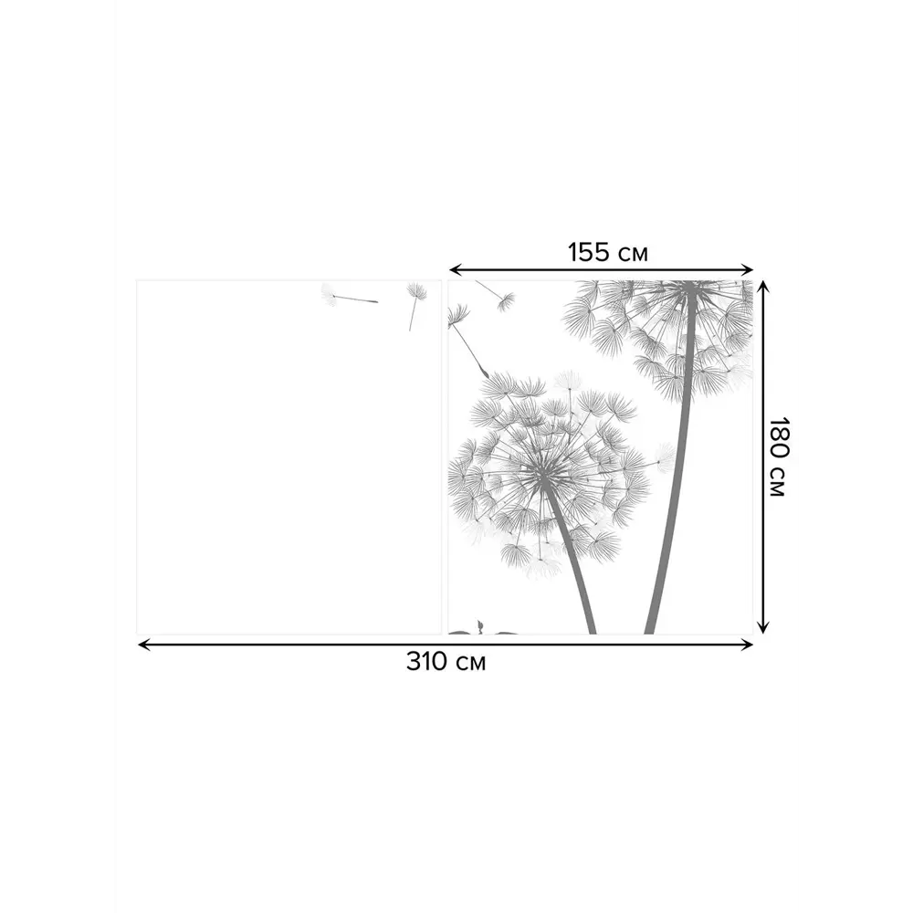 Фото 2 Тюль на шторной ленте для кухни Романтика У Одуванчиков 155х180 см цвет черный Фото 2 Тюль на шторной ленте для кухни Романтика У Одуванчиков 155х180 см цвет черный