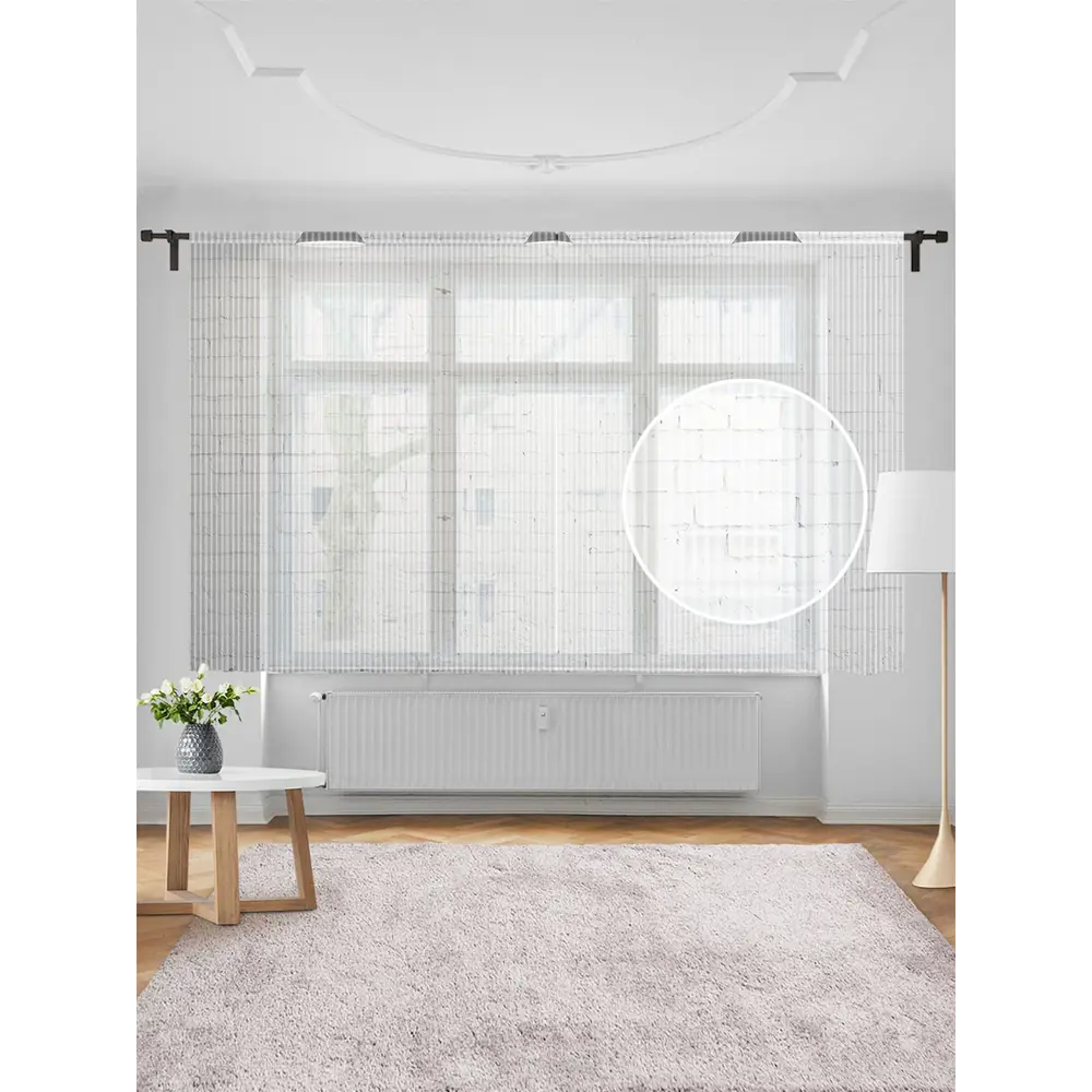 Фото Тюль на шторной ленте для кухни Светлая Комната 155х180 см цвет серый Фото Тюль на шторной ленте для кухни Светлая Комната 155х180 см цвет серый