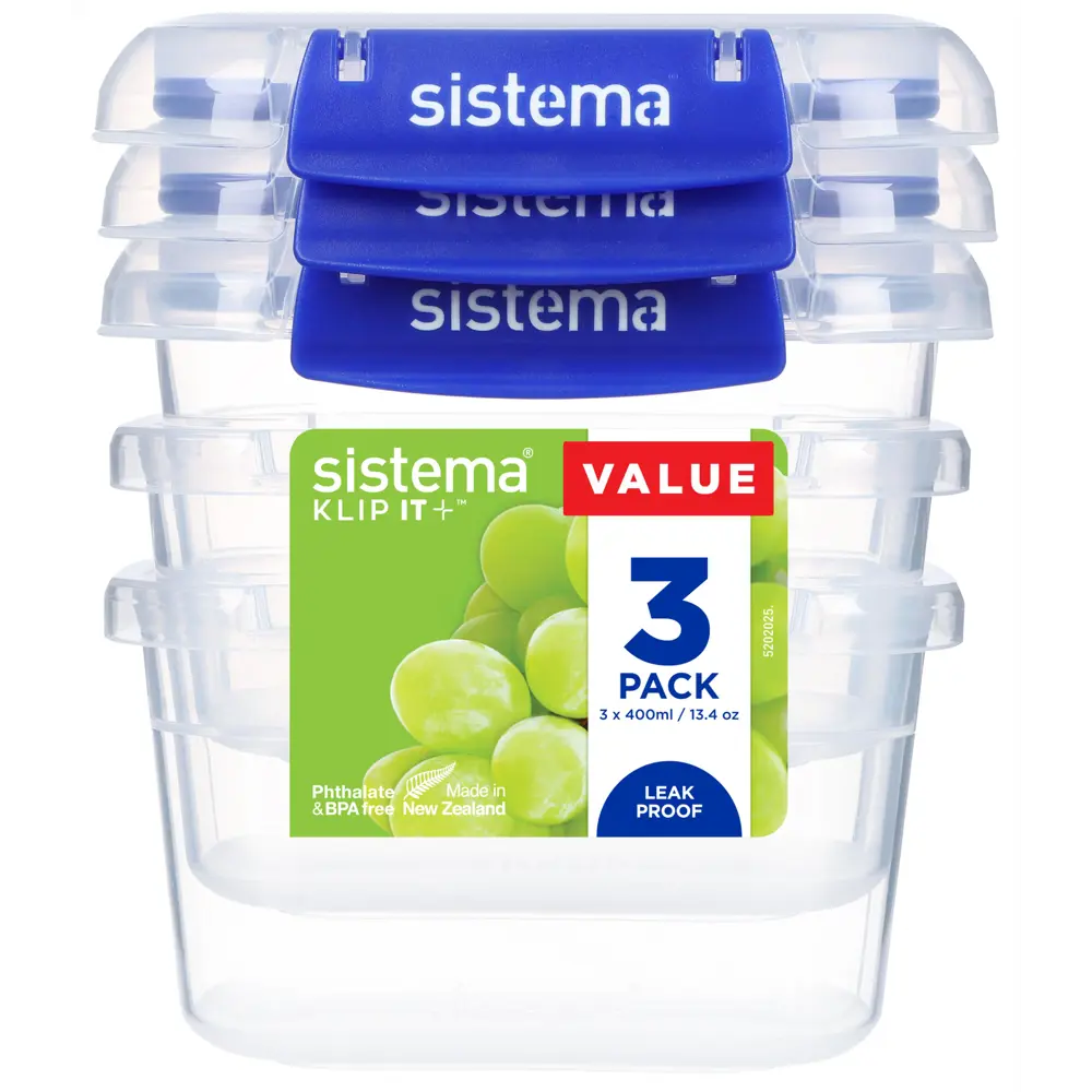 Фото 3 Контейнер для пищевых продуктов Sistema 0.4 л пластик цвет синий 881543 Фото 3 Контейнер для пищевых продуктов Sistema 0.4 л пластик цвет синий 881543