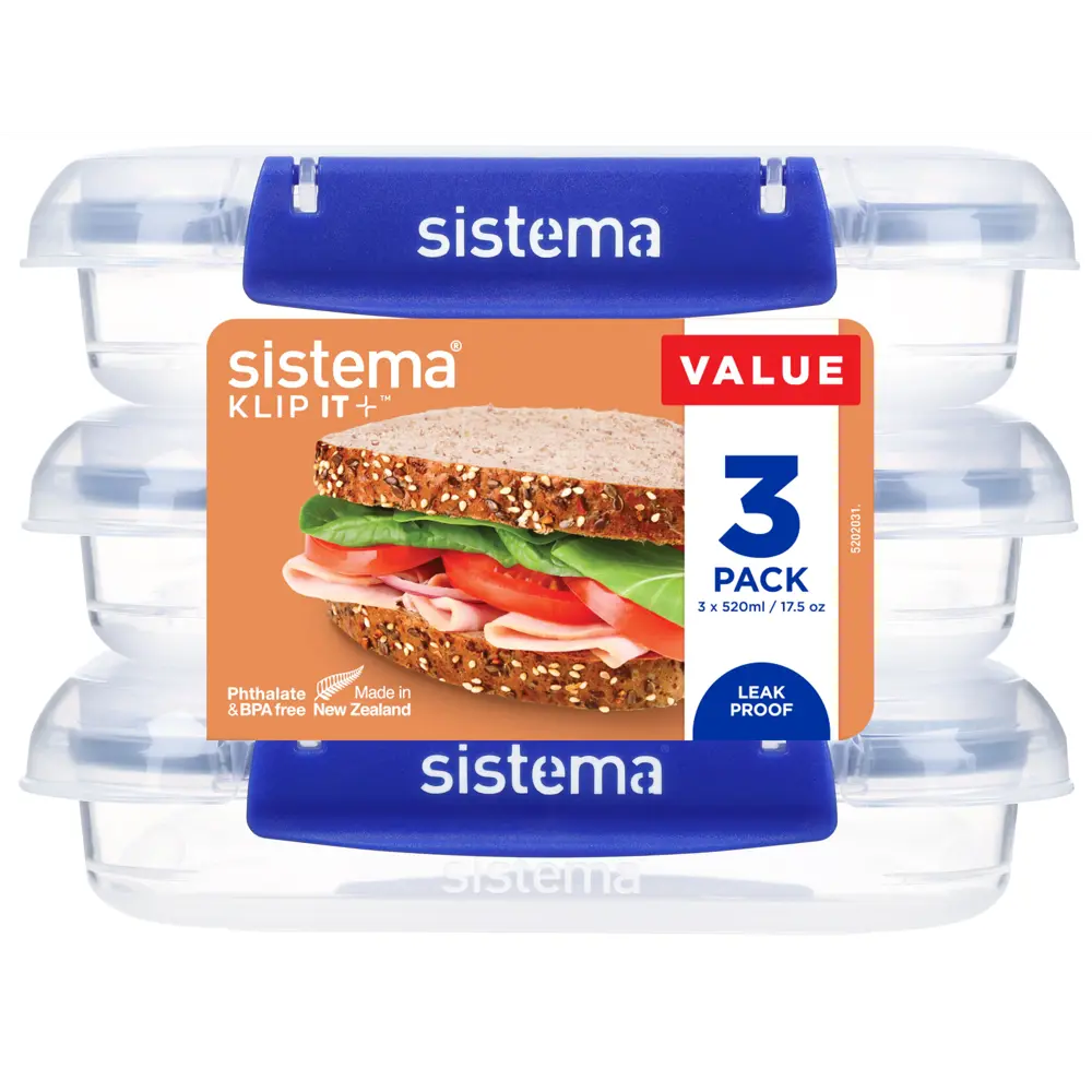 Фото 3 Контейнер для пищевых продуктов Sistema 0.52 л пластик цвет синий 881643 Фото 3 Контейнер для пищевых продуктов Sistema 0.52 л пластик цвет синий 881643