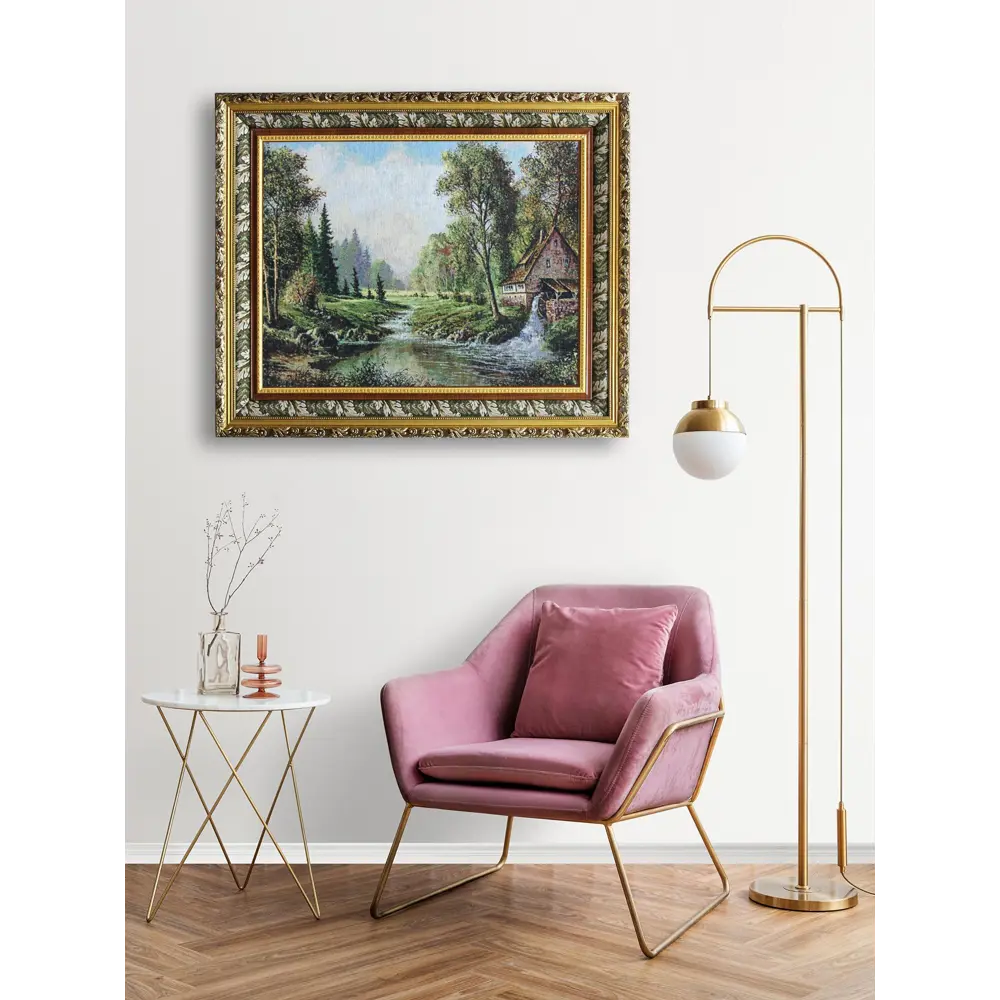 Фото Картина в раме Ситэ "Лесная мельница" 80x65 см