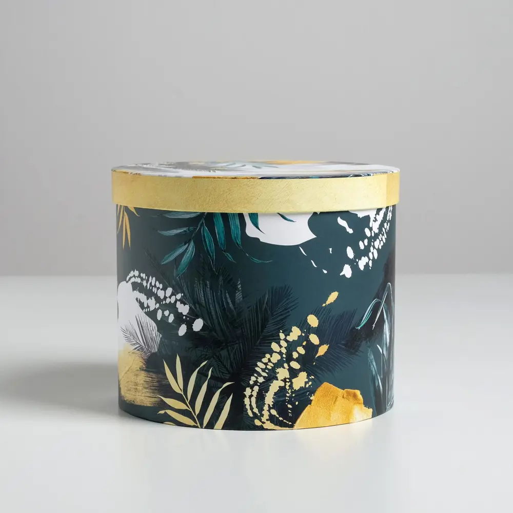 Фото Коробка Tim-Box подарочная круглая «Тропики» 15x18 см Фото Коробка Tim-Box подарочная круглая «Тропики» 15x18 см