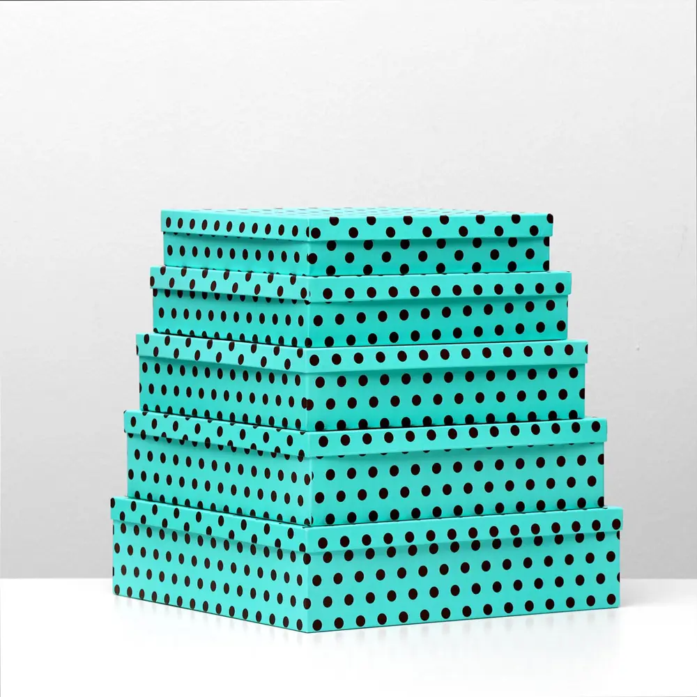 Фото 2 Набор Simaland коробок Simaland 5 в 1 "Горох на салатовом" 34x34x9 - 26x26x5 см Фото 2 Набор Simaland коробок Simaland 5 в 1 "Горох на салатовом" 34x34x9 - 26x26x5 см