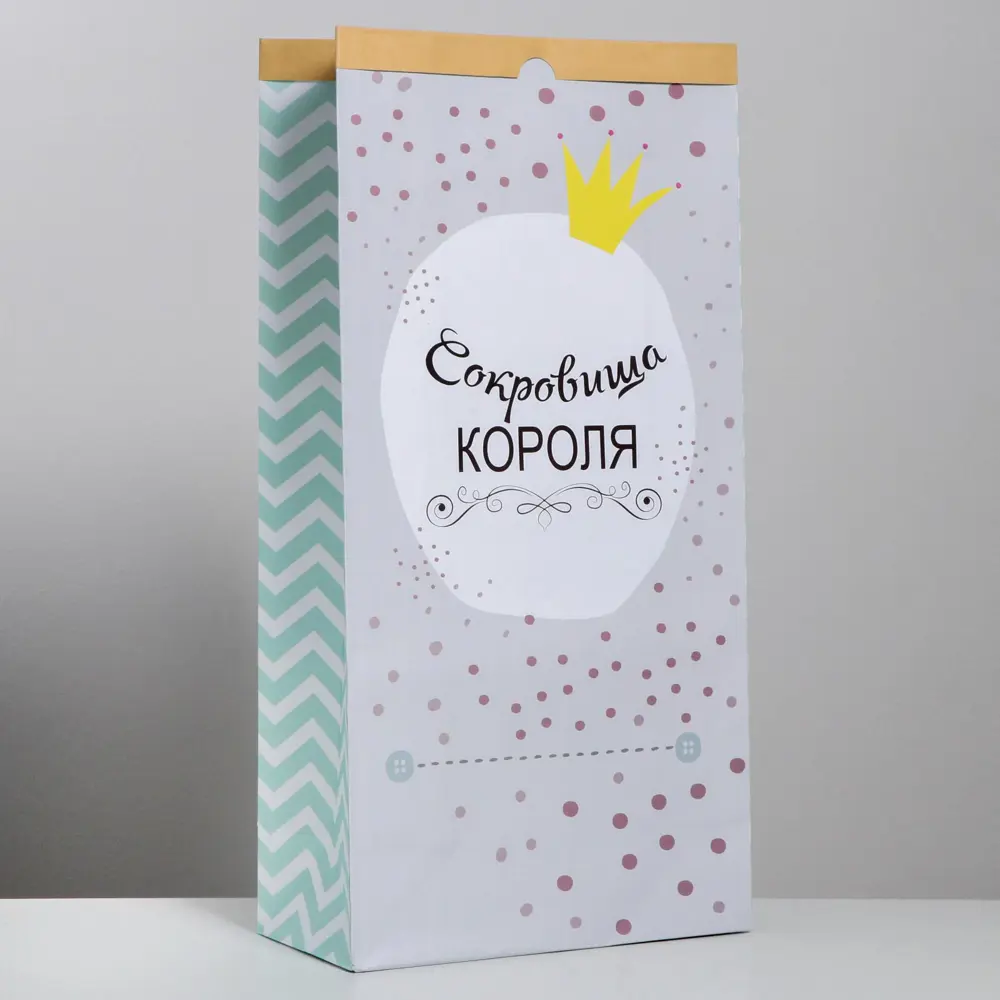 Фото Пакет крафтовый «Сокровища короля» 64x32x16 см Фото Пакет крафтовый «Сокровища короля» 64x32x16 см