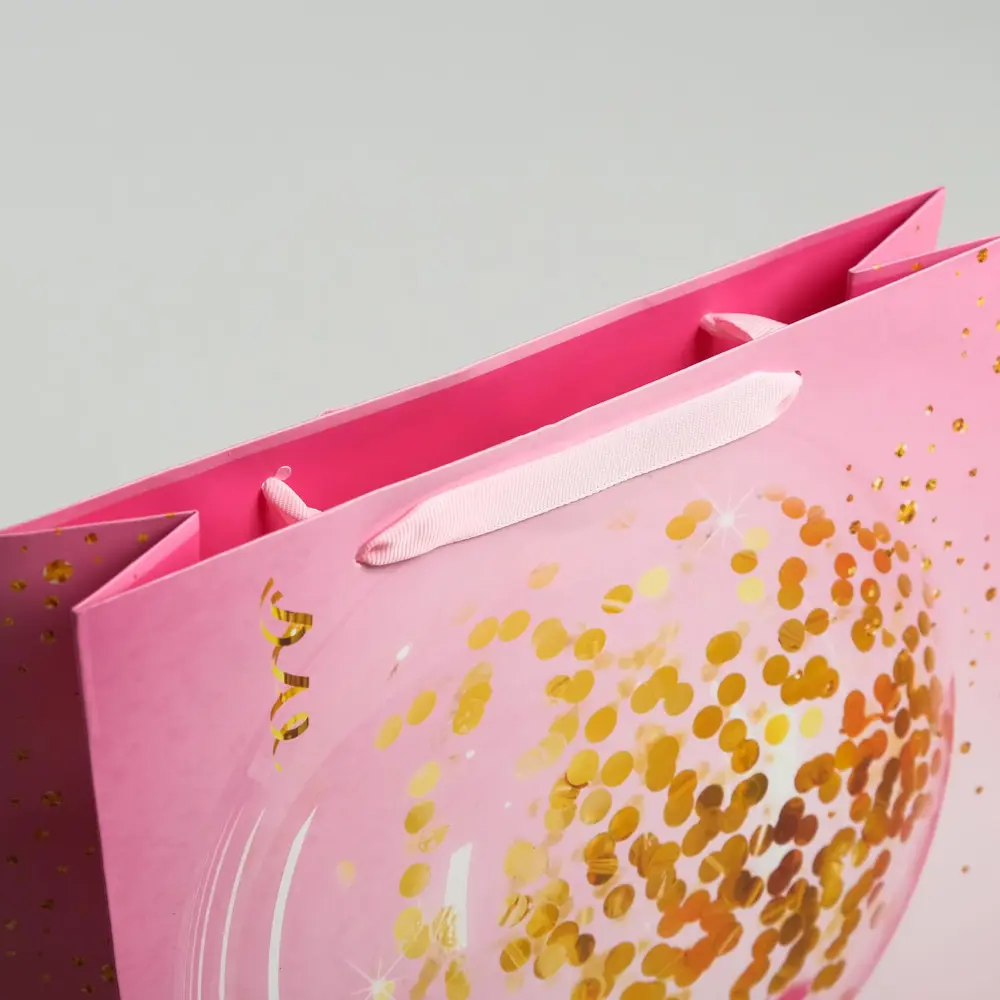 Фото 3 Пакет ламинированный Simaland вертикальный «С Днем Рождения!» M 26x30x9 см 2 мод.