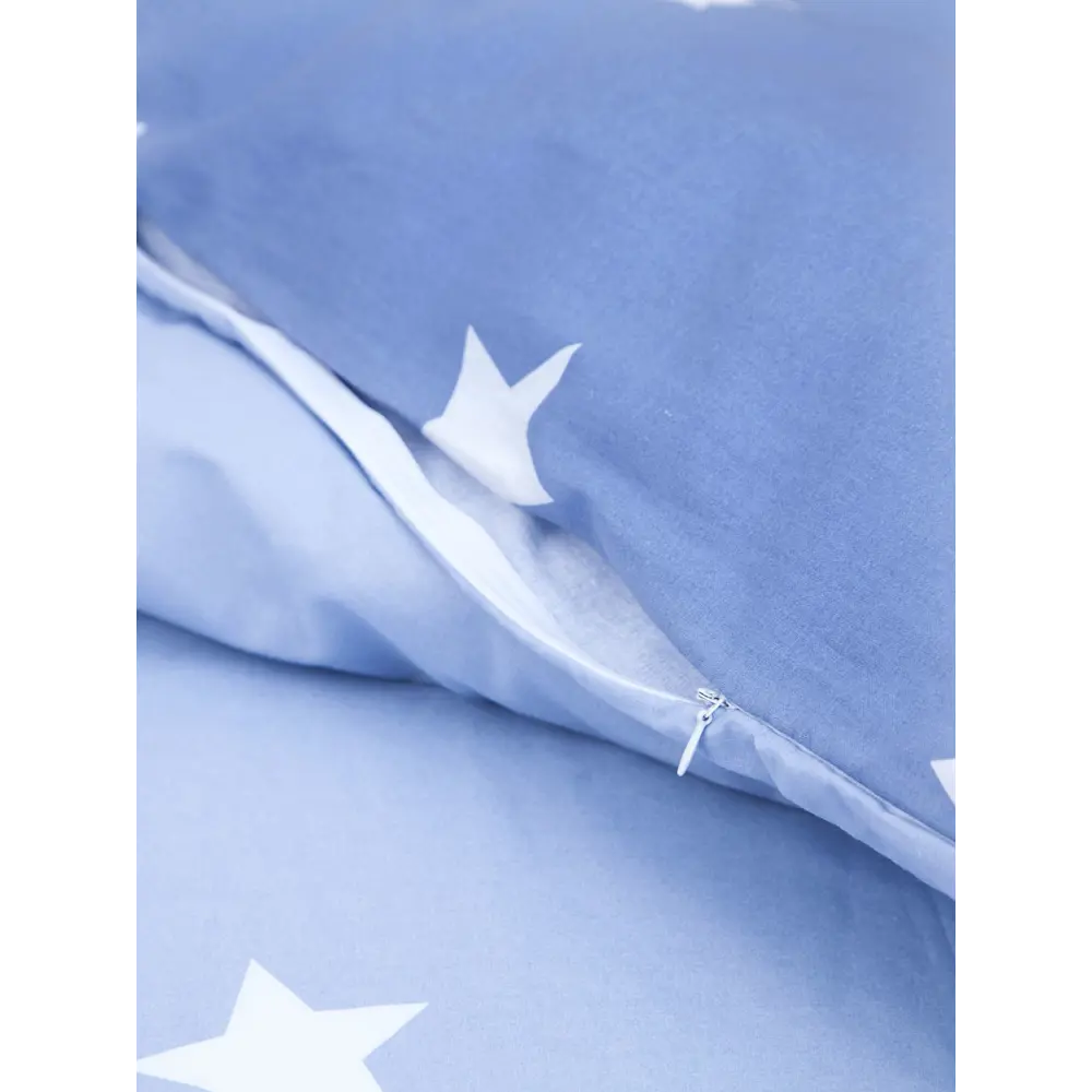 Фото 4 Комплект постельного белья Ранфорс Stars denim, полутораспальный, хлопок, цвет синий Фото 4 Комплект постельного белья Ранфорс Stars denim, полутораспальный, хлопок, цвет синий
