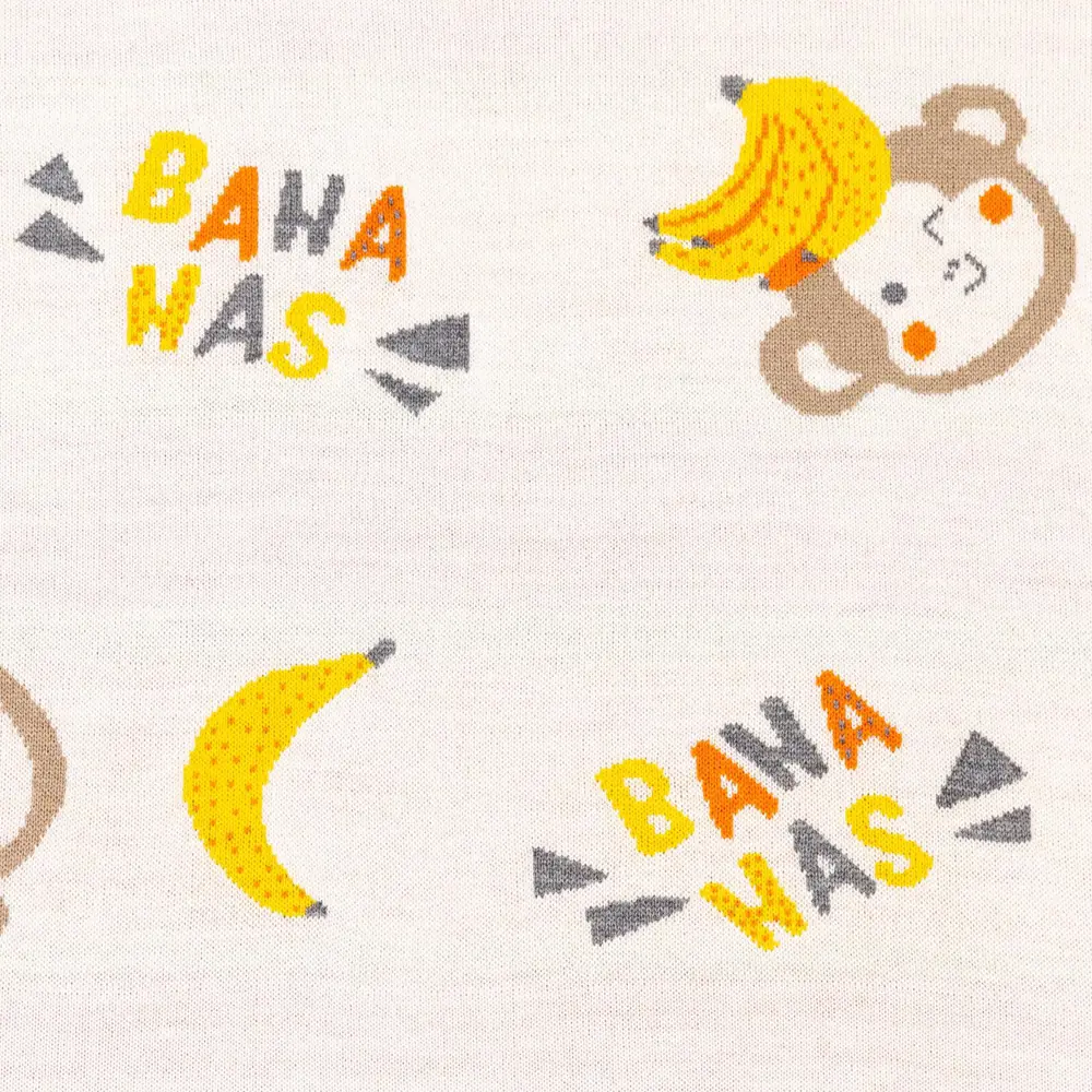 Фото 3 Плед Крошка я «Bananas» 90x90 см, полиэстер, цвет бежевый Фото 3 Плед Крошка я «Bananas» 90x90 см, полиэстер, цвет бежевый
