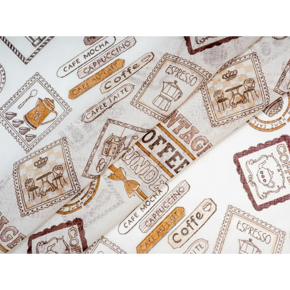 Фото 5 Тюль для кухни батист печать "coffee" 300x200 цвет бежевый/коричневый на шторной ленте Фото 5 Тюль для кухни батист печать "coffee" 300x200 цвет бежевый/коричневый на шторной ленте