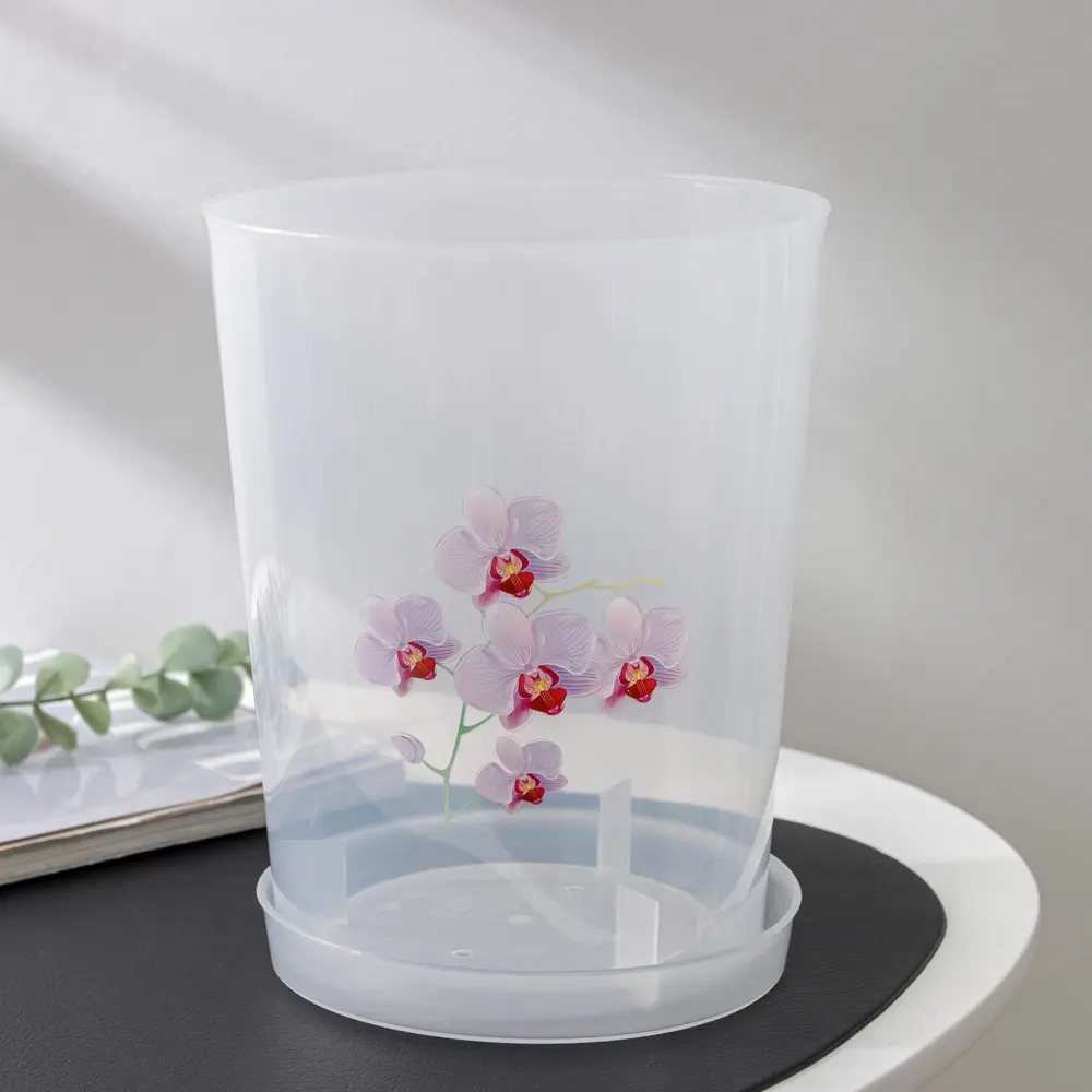 Фото Горшок цветочный 875109 Альтернатива 17 см 3.5 л пластик прозрачный