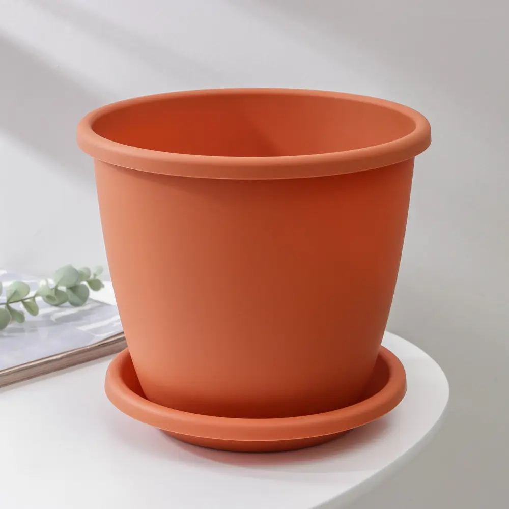 Фото 2 Горшок цветочный 2947546 Альтернатива 23.5 см 5.5 л пластик коричневый