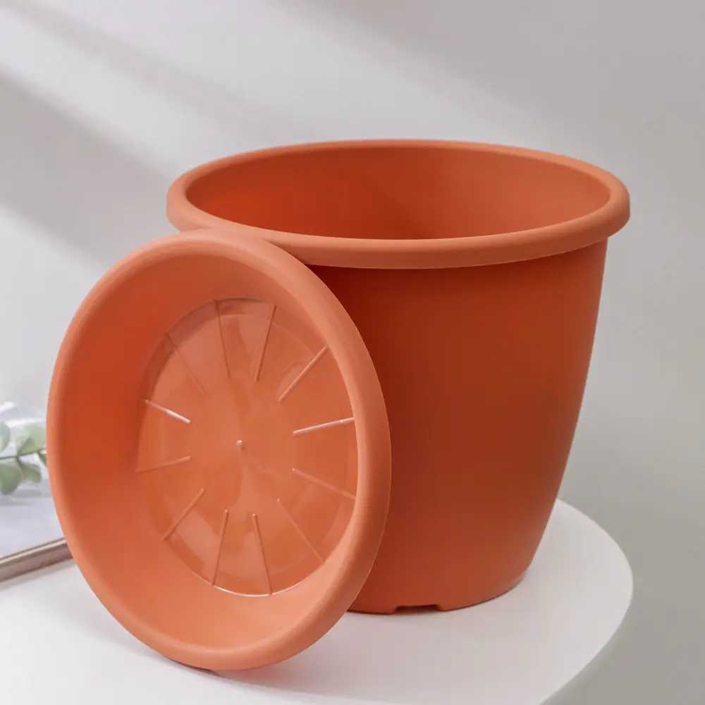 Фото 6 Горшок цветочный 2947546 Альтернатива 23.5 см 5.5 л пластик коричневый