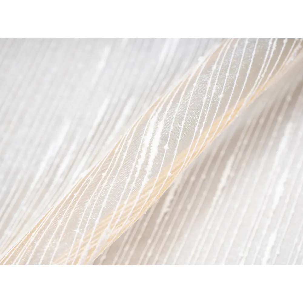 Фото 4 Тюль на шторной ленте Дождик YML2244 300x250 см полоски цвет бежевый