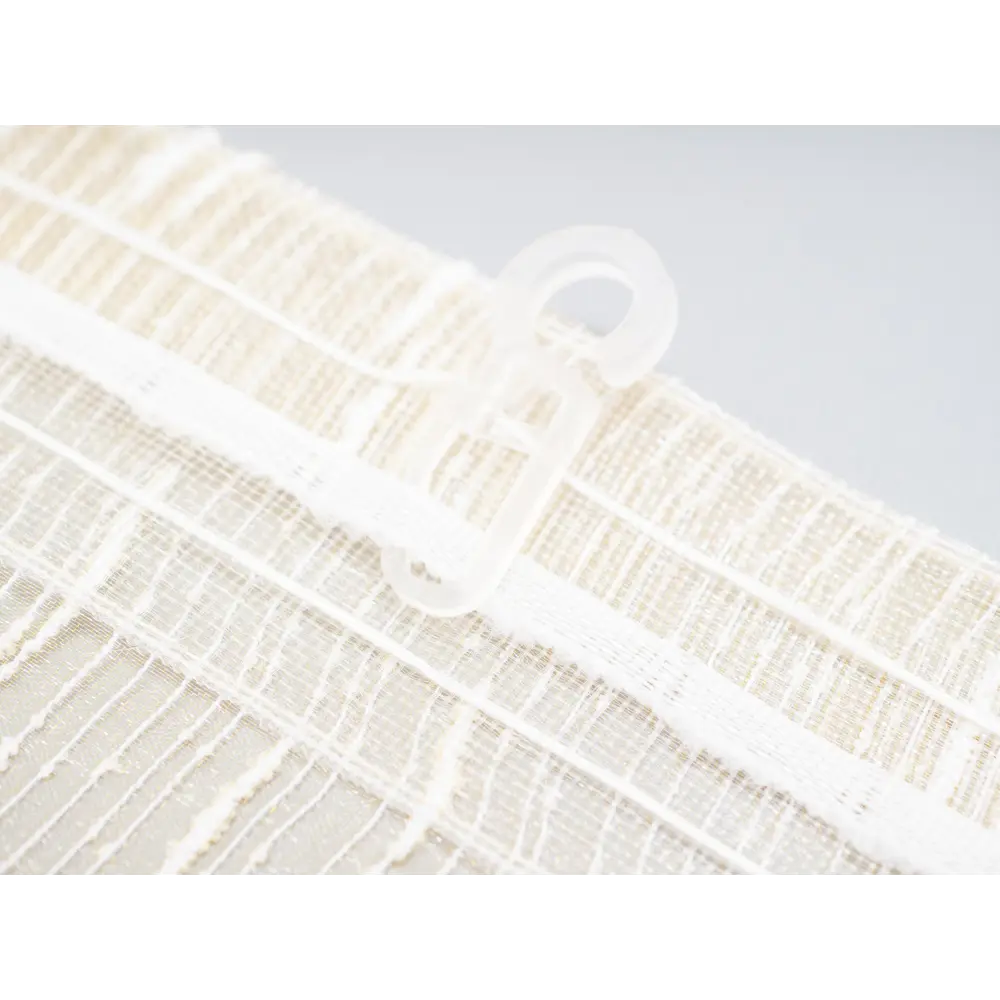 Фото 8 Тюль на шторной ленте Дождик YML2244 300x250 см полоски цвет бежевый