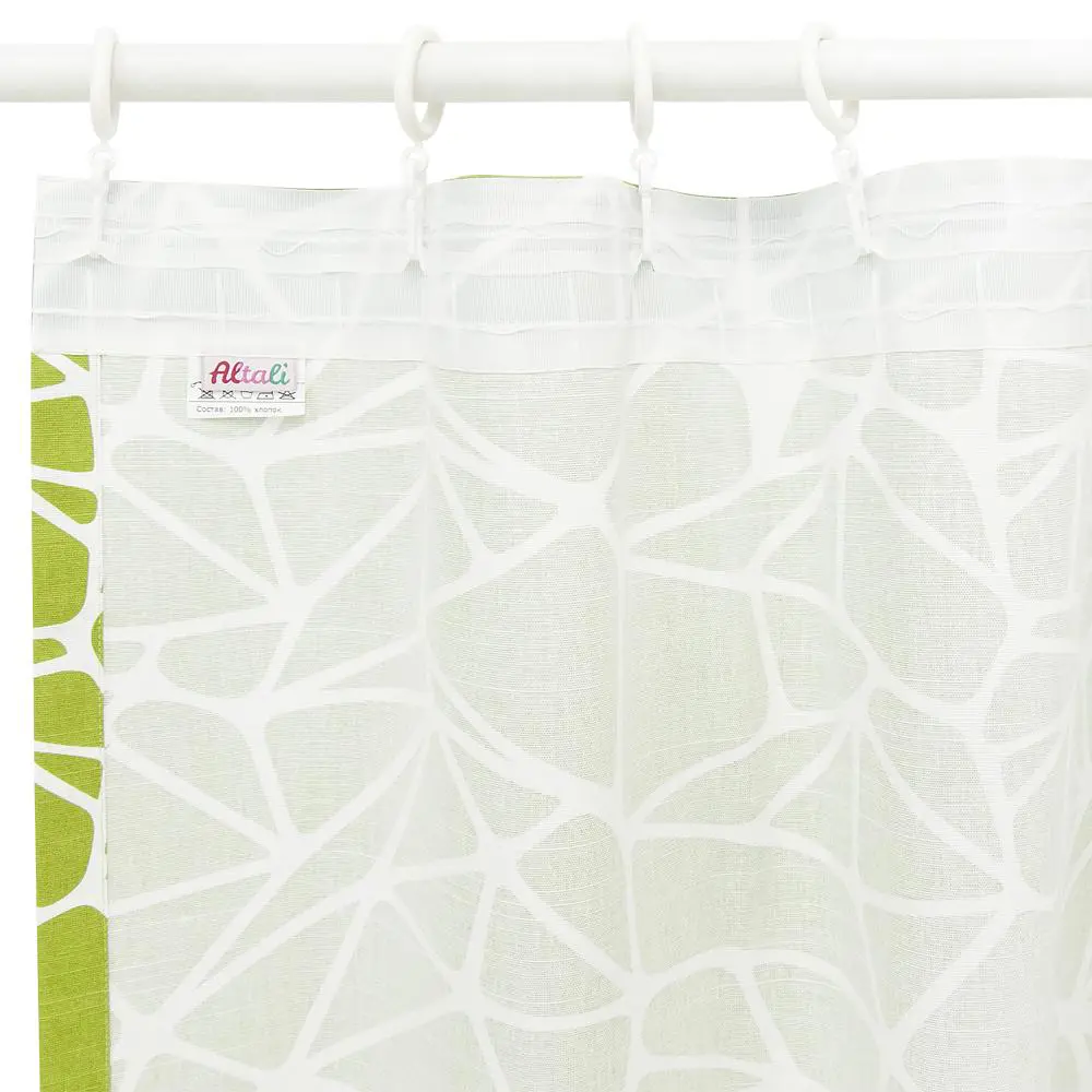 Фото 6 Штора на шторной ленте Триада 200х270 см геометрические фигуры цвет зеленый