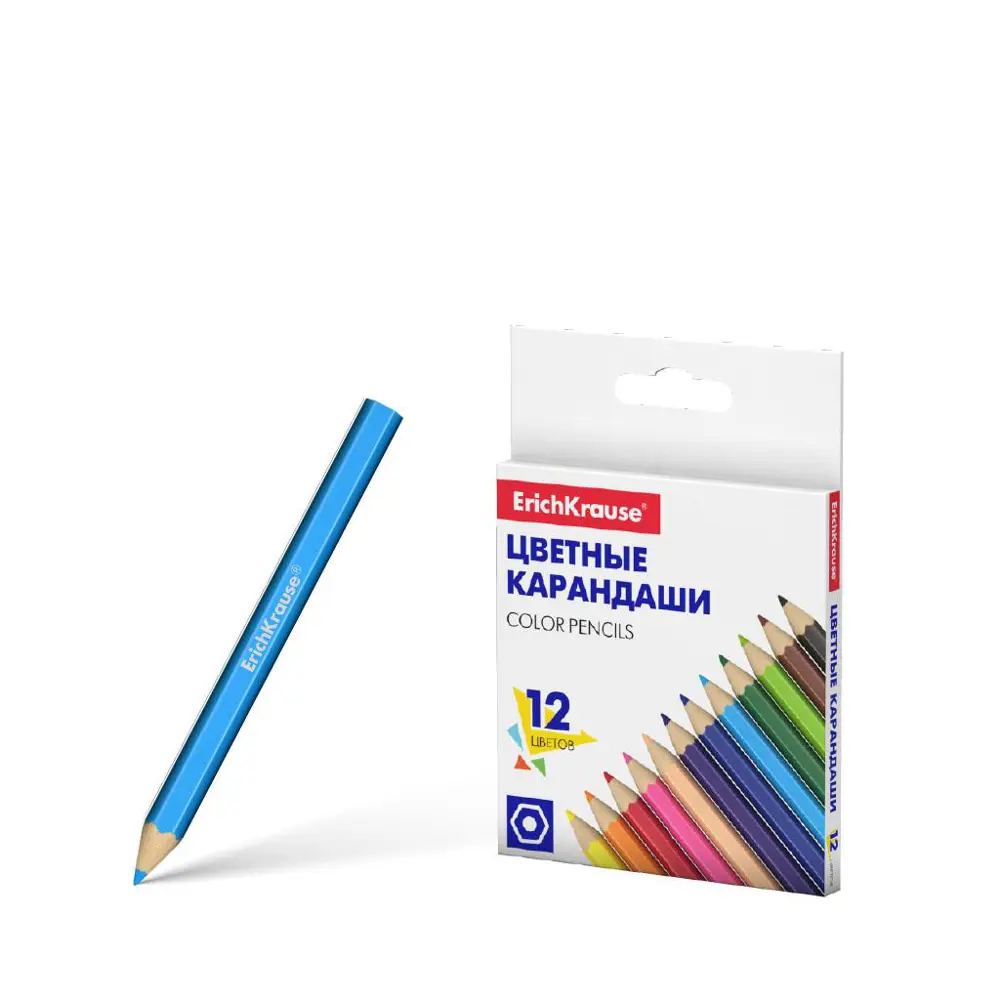 Фото Цветные карандаши шестигранные ErichKrause® Basic, мини 12 цветов Фото Цветные карандаши шестигранные ErichKrause® Basic, мини 12 цветов
